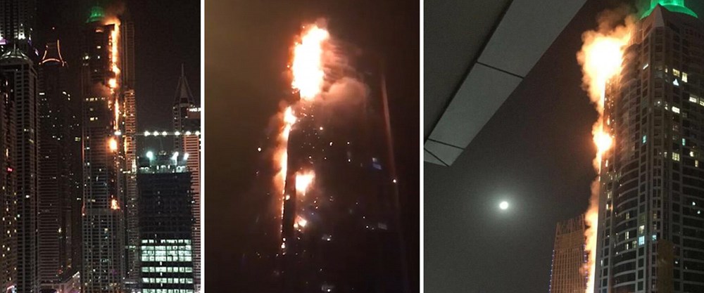 Son dakika haberi Dubai'de 86 katlı gökdelende yangın çıktı