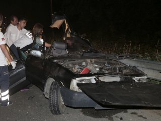 Beykozda trafik kazası 2 ölü 1 yaralı