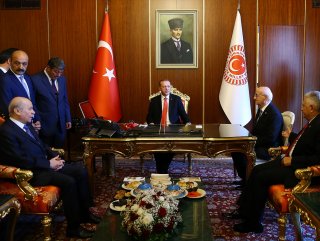 Cumhurbaşkanı, Kahraman, Yıldırım ve Bahçeli görüşmesi