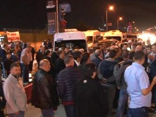 Servisçiler Kartalda eylem yaptı