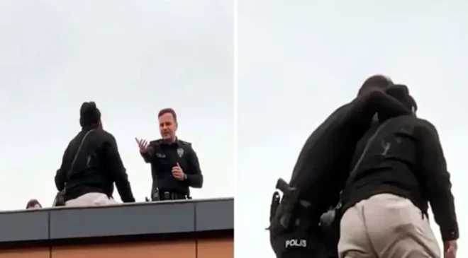 Nedeni çok ilginç! İntihara kalkışan kapıcıyı polisler son anda ikna etti